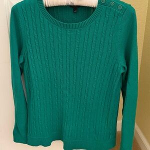 Talbots Teal Button-Shoulder Sweater